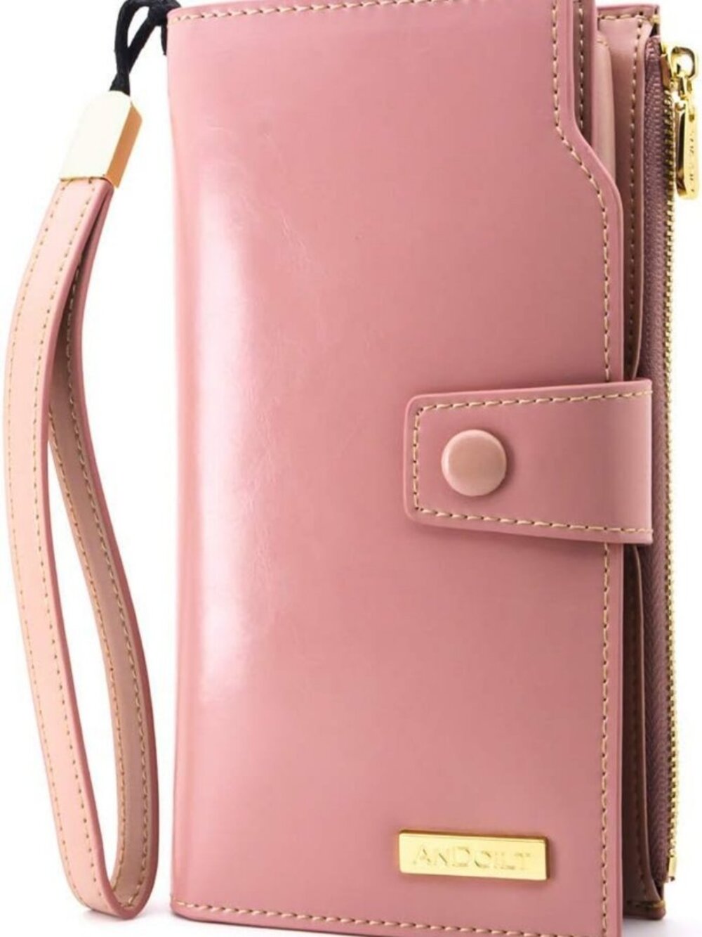 Stylish Women's Genuine Leather RFID Blocking Clutch Wallet with Phone Pocket